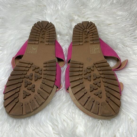 Jack Rogers Hot Pink Tie Suede Strap Slides Sz 9 - Picture 7 of 7